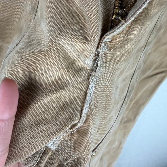 Vintage Carhartt 1970s 80s Tan Double Knee Carpenter Sz 39 Duck Canvas Pants - Picture 6 of 9